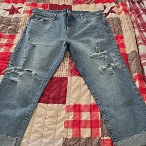 GAP Light Blue Distressed Boyfriend Jeans NWT 14/32